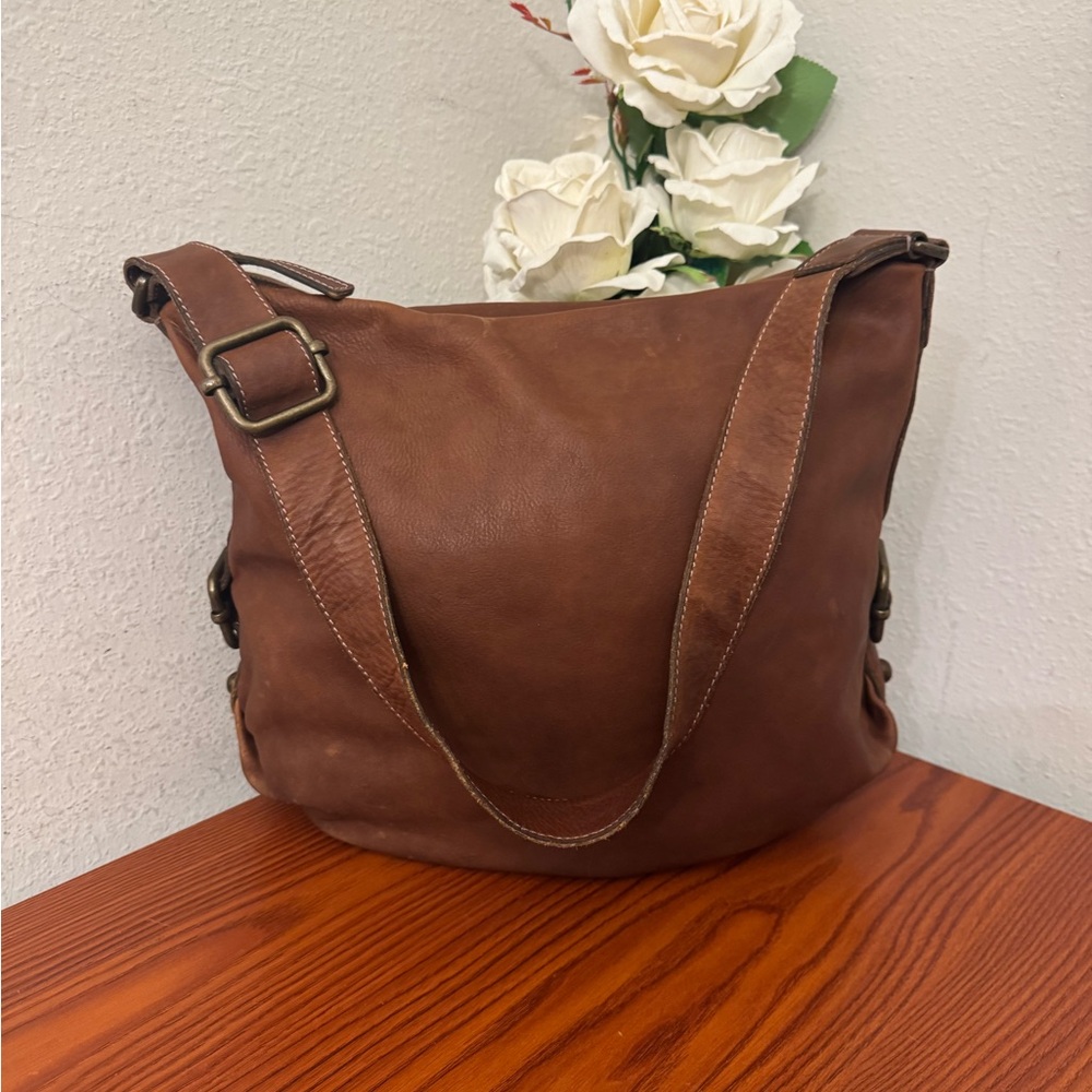 Banana Republic Brown Leather Shoulder Hobo Bag